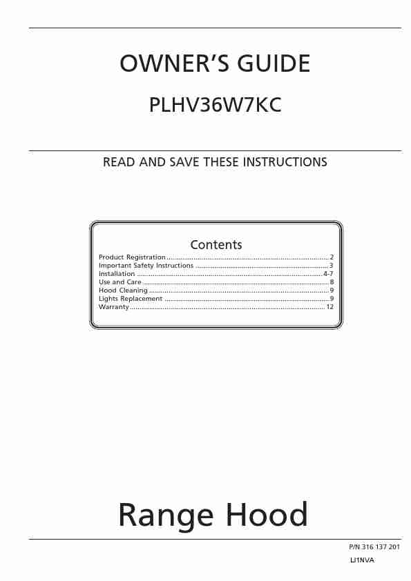 Frigidaire Ventilation Hood PLHV36W7KC-page_pdf
